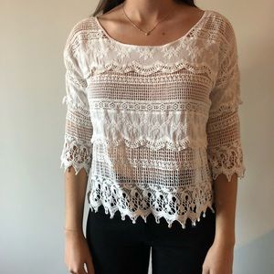 White lace half sleeve
